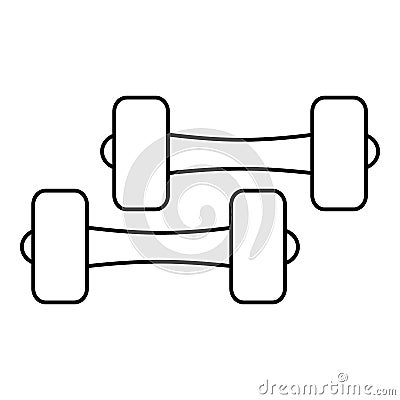 Two dumbbells icon, outline style Vector Illustration