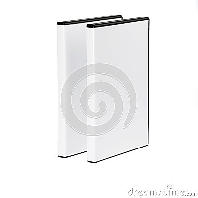 Two DVD boxes separated on white Stock Photo