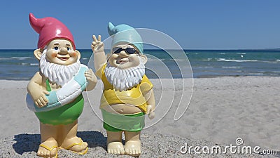 Two dwarfs seaside Stock Photo