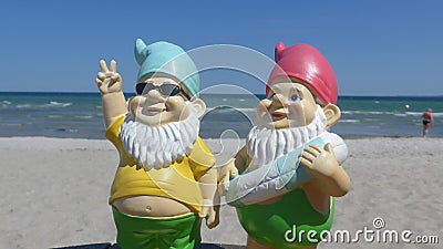 Two dwarfs seaside Stock Photo