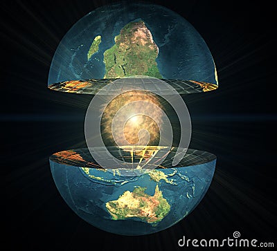 Two earth hemisphere Stock Photo