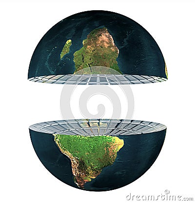 Two earth hemisphere isolated Stock Photo