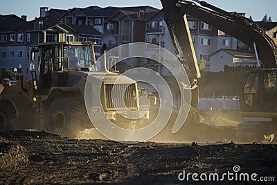 Two Earth Movers Stock Photo