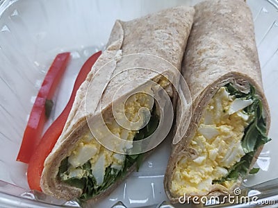 Two Egg Salad Wraps Stock Photo