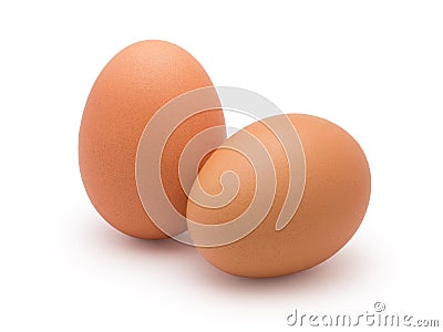 Two eggs isolated on white Stock Photo