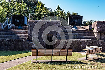 Two Emplacements for Rapid-Fire Guns at Fort Monroe Stock Photo
