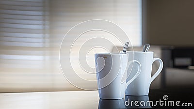 Two empty coffee cup after drink. Stock Photo