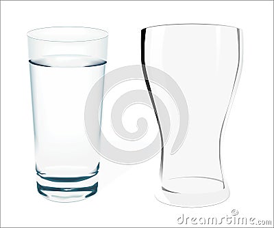 Two empty glass on white background Stock Photo