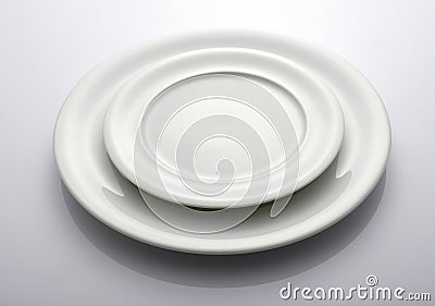 Two Empty white plates Stock Photo