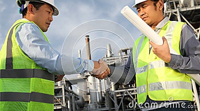 Two engineer oil industry Stock Photo