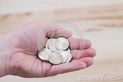 Two euro coins Stock Photo