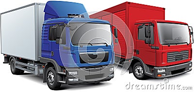 Two European box trucks Stock Photo