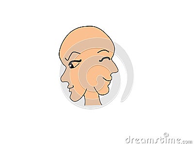 Two faced Vector Illustration