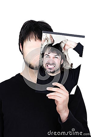 Two faces freak out Stock Photo