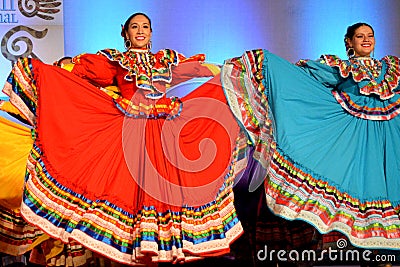 Two Female Mexican Dancers Editorial Stock Photo