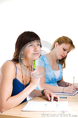 Two female students Stock Photo