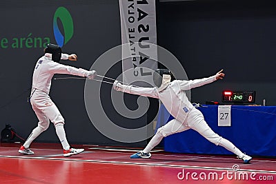 Lausanne, Switzerland, March 26, 2022 : International Lausanne Fencing Challenge U23 Editorial Stock Photo