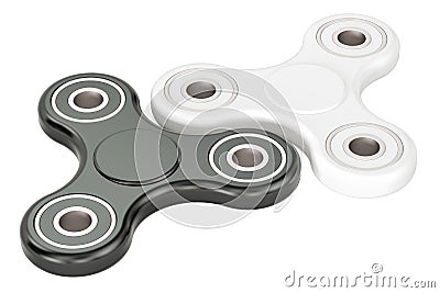 Two fidget spinners, 3D rendering Stock Photo