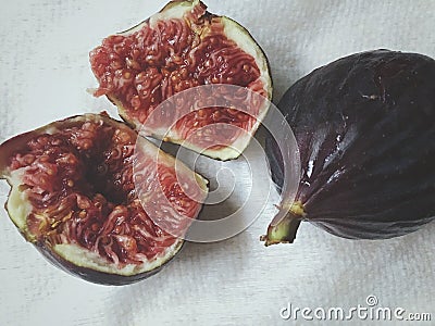 Fresh pulp of fig Stock Photo