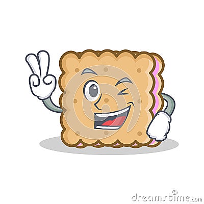 Two finger biscuit cartoon character style Vector Illustration