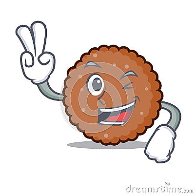 Two finger chocolate biscuit character cartoon Vector Illustration