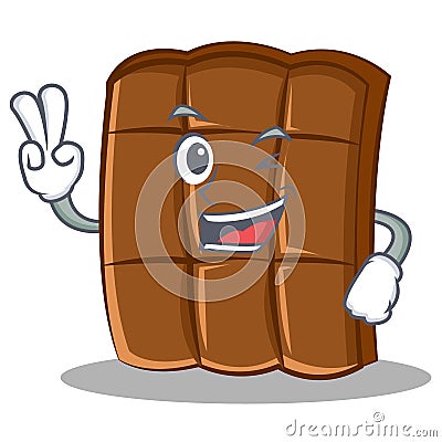 Two finger chocolate character cartoon style Vector Illustration