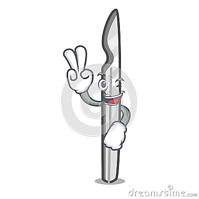 Two finger scalpel character cartoon style Vector Illustration
