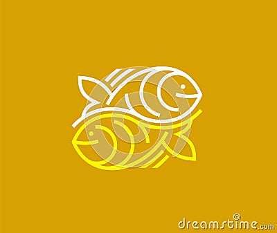 Two fishes vector logo Vector Illustration