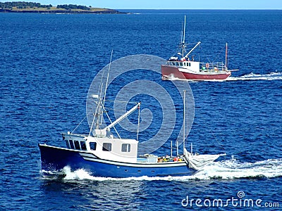 Two fishing boats Stock Photo