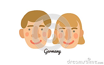 Human Faces From Germany Cartoon Illustration