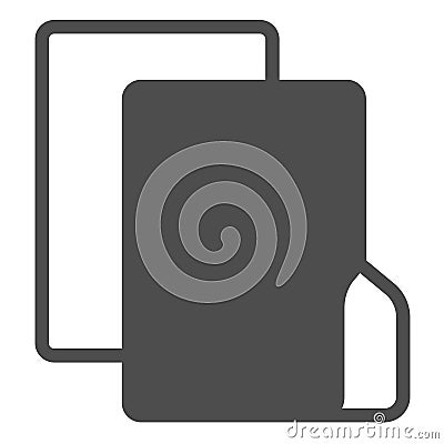 Two folders moving solid icon, windows pack concept. Vector graphics. Drag and drop folder, copy sign on white Vector Illustration