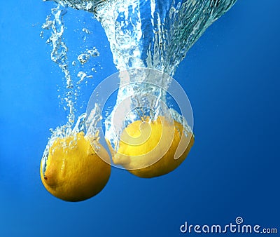 Two fresh lemon Stock Photo