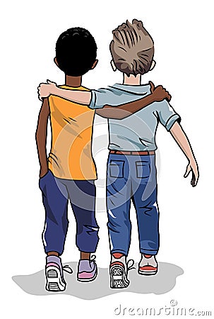 Two friends Vector Illustration