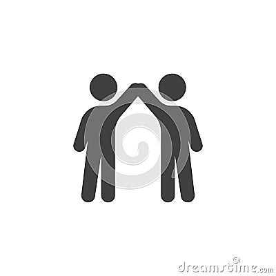 Two friends give five vector icon Vector Illustration