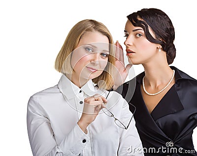 Two friends gossip Stock Photo