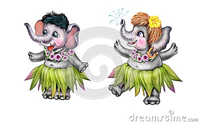 Two funny elephants Stock Photo