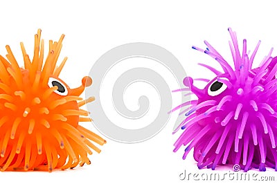 Two funny hedgehogs Stock Photo