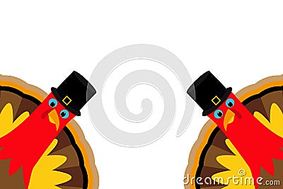 Two funny Thanksgiving turkey Vector Illustration