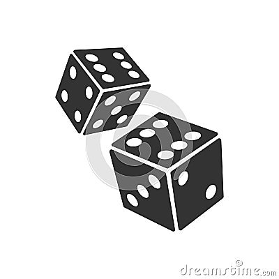 Two game dice graphic icon Cartoon Illustration