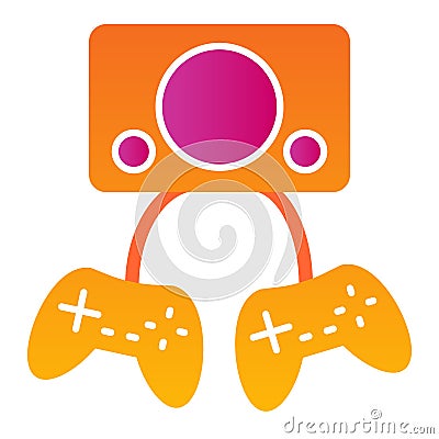 Two gamepads flat icon. Video gaming vector illustration isolated on white. Game controller gradient style design Vector Illustration