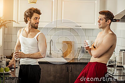 Two gays happy to spend every day of life with each other Stock Photo