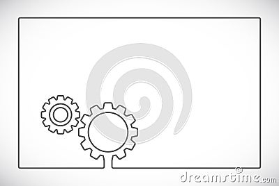 Two gears frame Vector Illustration