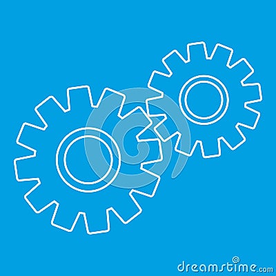 Two gears icon, outline style Vector Illustration