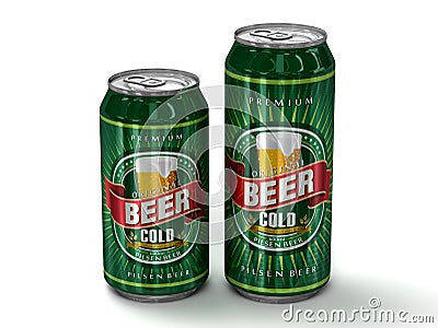 Two generic beer cans Stock Photo