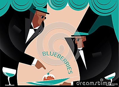 Two gentlemen in the club Vector Illustration