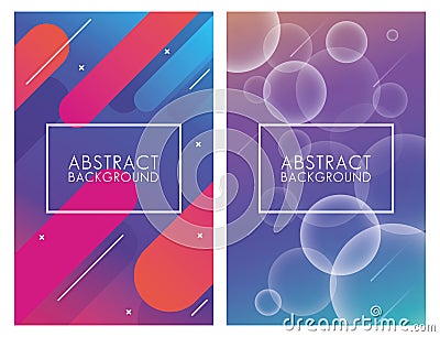 Two geometric colorful abstract backgrounds Vector Illustration