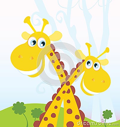 Two giraffes Vector Illustration