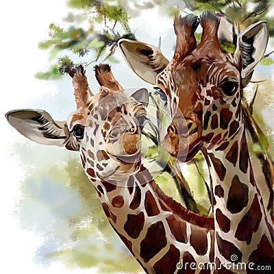 Two Giraffes Stock Photo