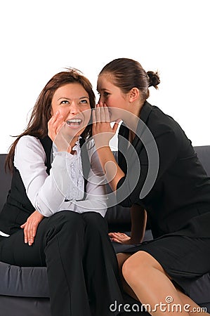 Two girls gossip Stock Photo