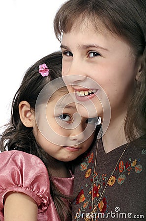 Two girls laughter and insult Stock Photo